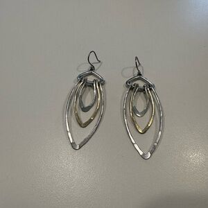 Lucky Brand Two-Tone Layered Teardrop Dangle Earrings - Silver & Gold